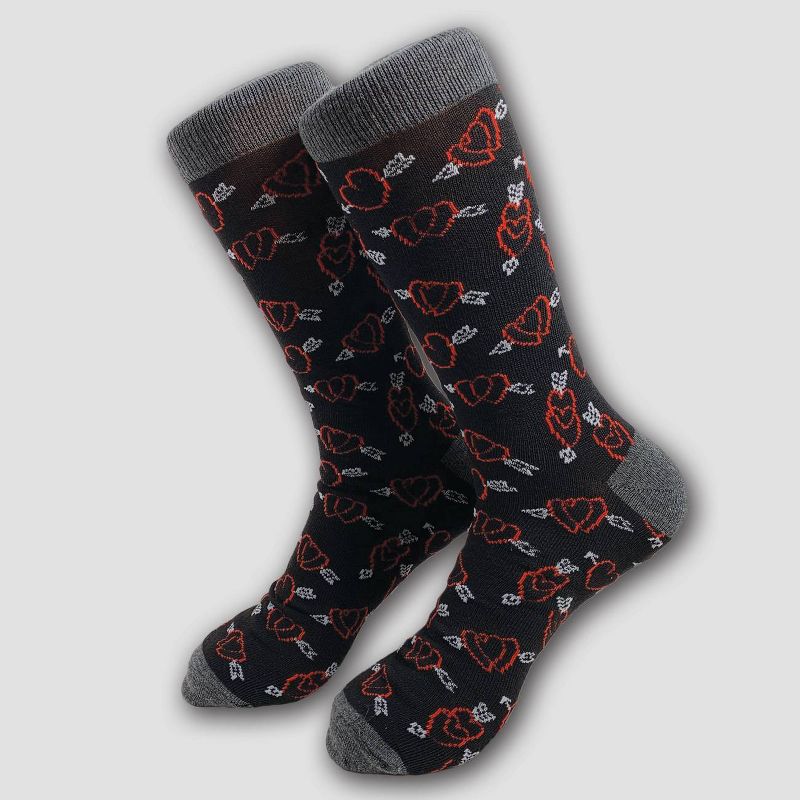 Men's Printed Hearts and Arrows Casual Socks - 6-12
