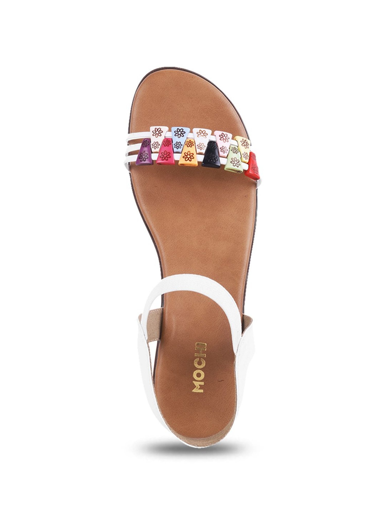 Mochi Women's White Ankle Strap Wedges