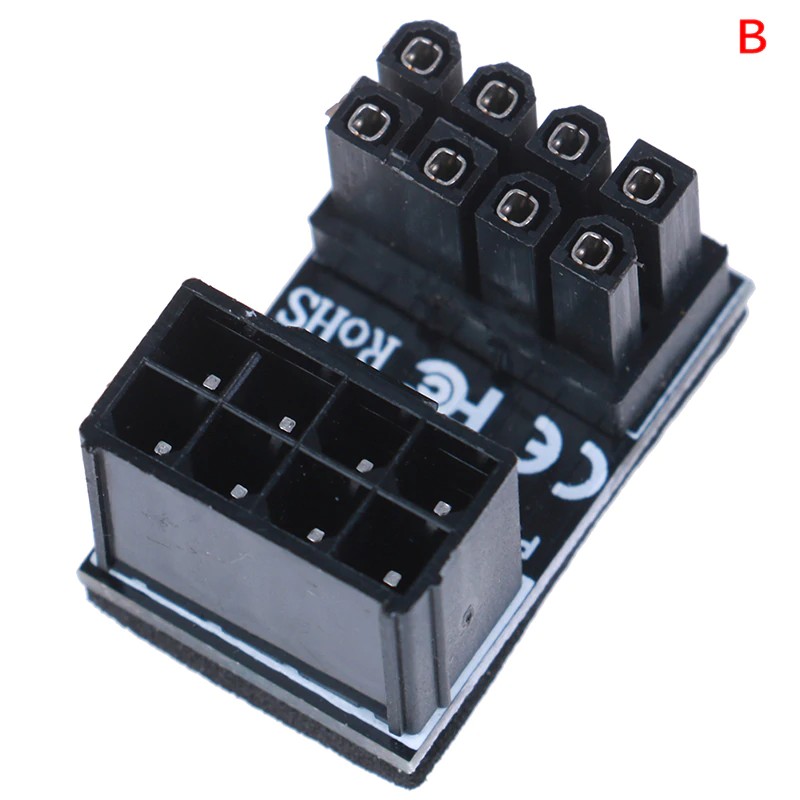 New ATX 8pin Male 180 Degree Angled to 8Pin Female Power Adapter for Desktops Graphics Card