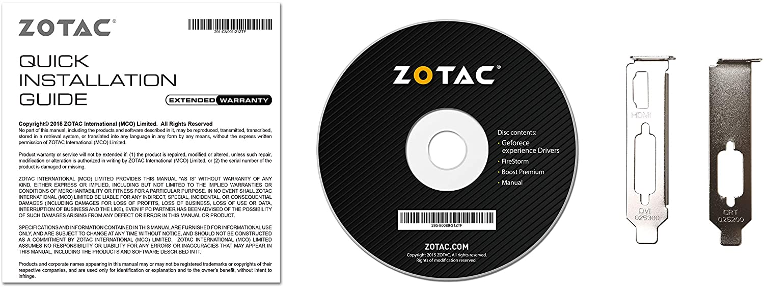 ZOTAC GeForce GT 710 2GB DDR3 PCI-E2.0 DL-DVI VGA HDMI Passive Cooled Single Slot Low Profile Graphics Card (ZT-71302-20L)