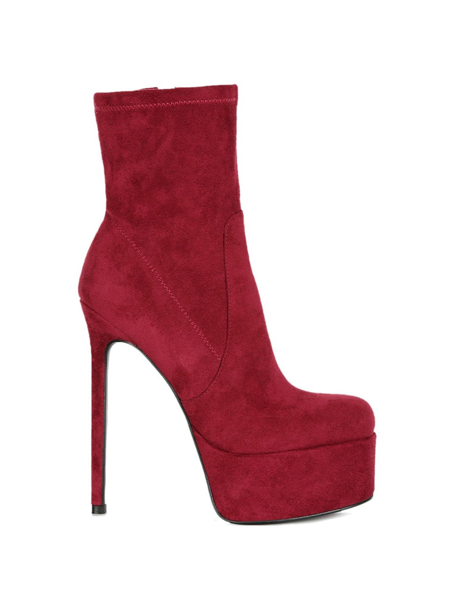 London Rag Women's Burgundy Stiletto Booties