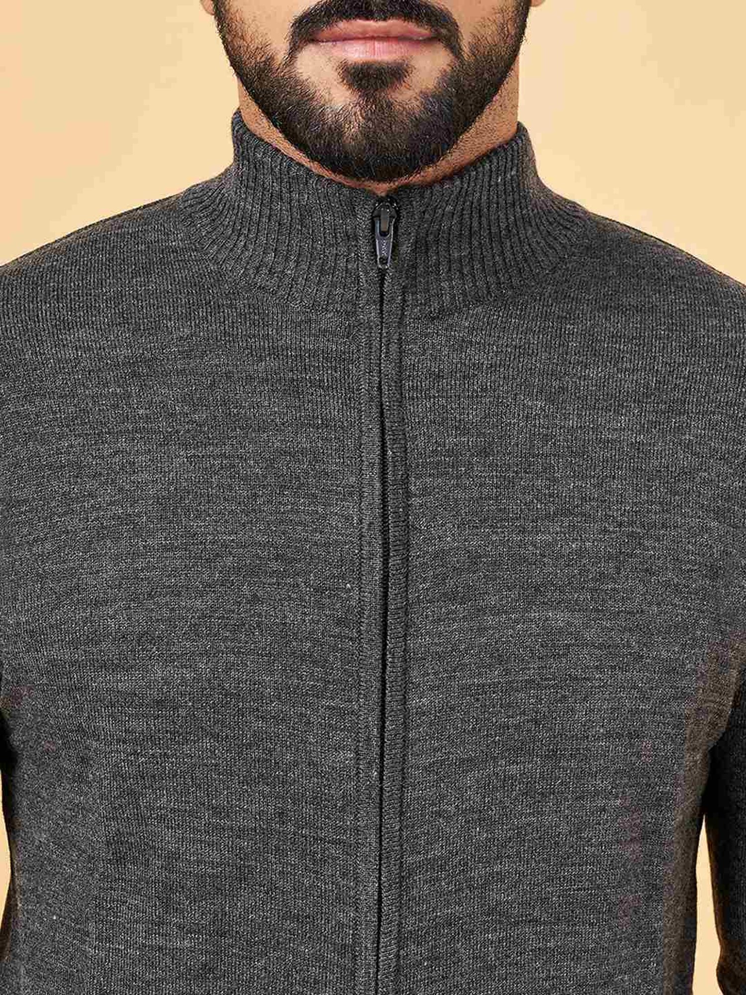 YU by Pantaloons Grey Regular Fit Sweater