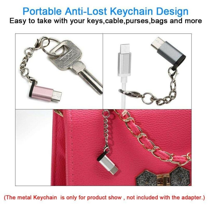 Micro USB to USB C Adapter, Micro USB to Type C Mini Converter, Grey