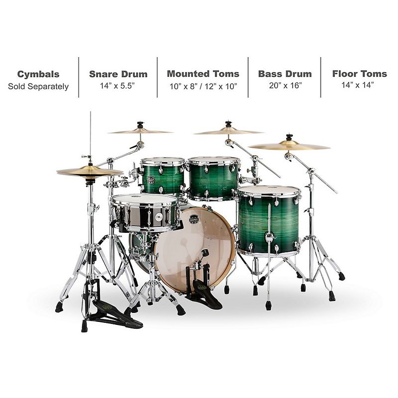 Pearl Export New Fusion 5-Piece Drum Set with Hardware Mirror Chrome