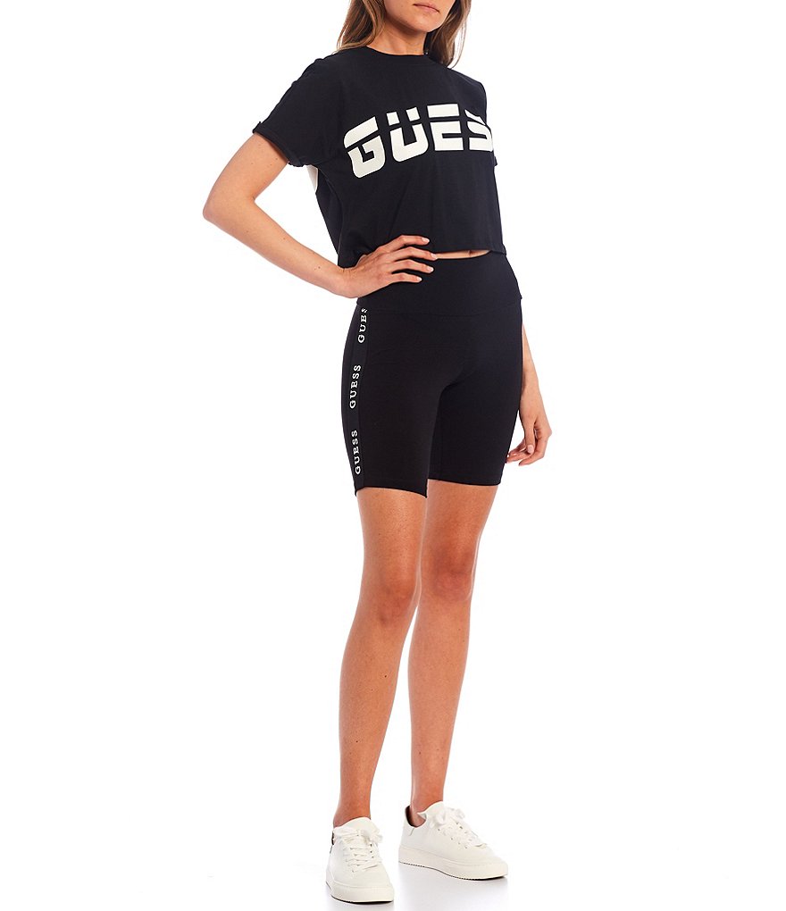 Fornia High Rise Leopard Biker Shorts