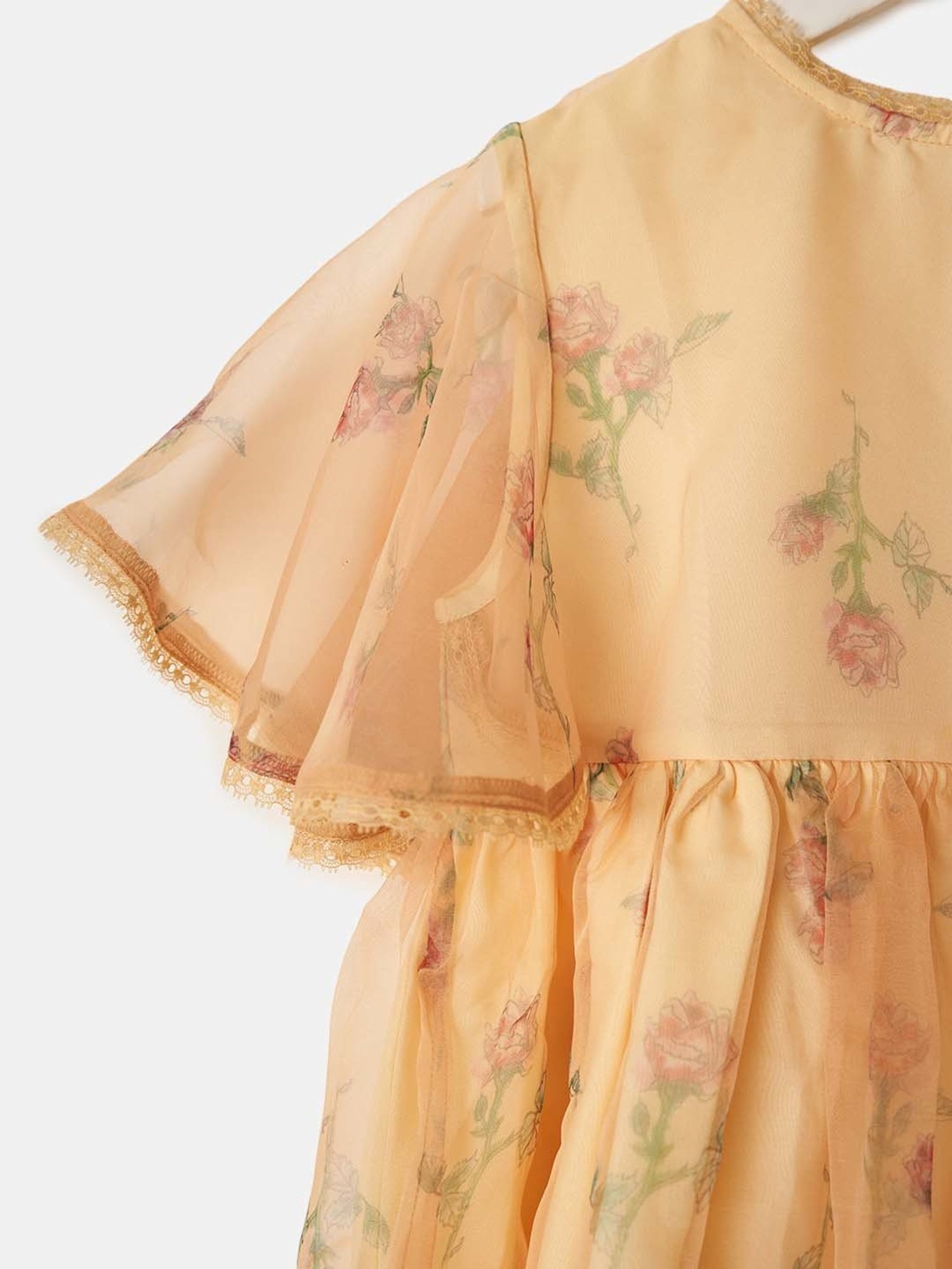 Angel & Rocket Kids Yellow Floral Print Dress
