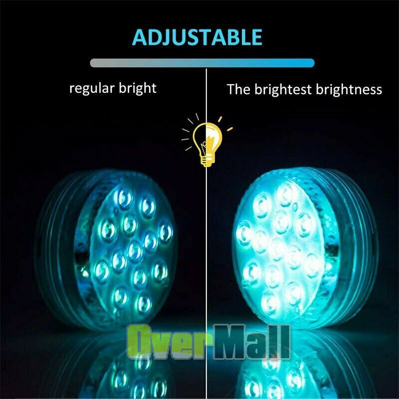 16PC Swimming Pool Light RGB LED Bulb Underwater Color Vase Decor Lights Remote