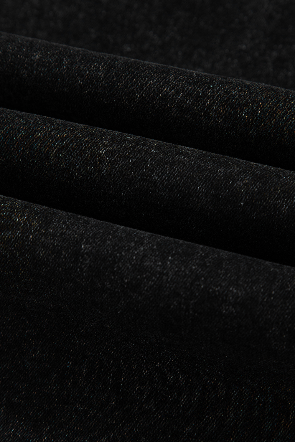 Dark Grey Pleated Wide Leg Mineral Wash Jeans