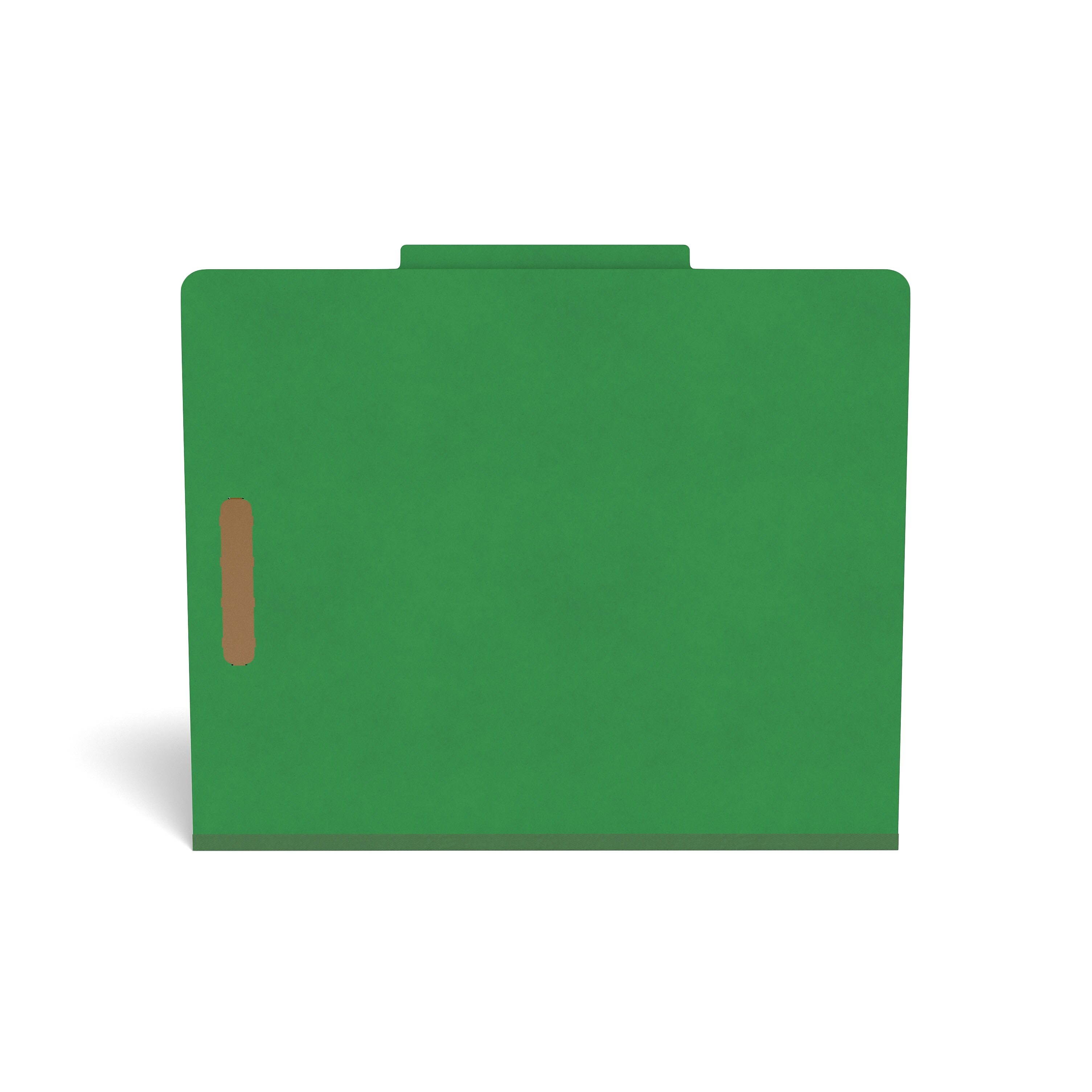 MyOfficeInnovations Colored Reinforced Tab Fastener Folders Letter Size Green 50