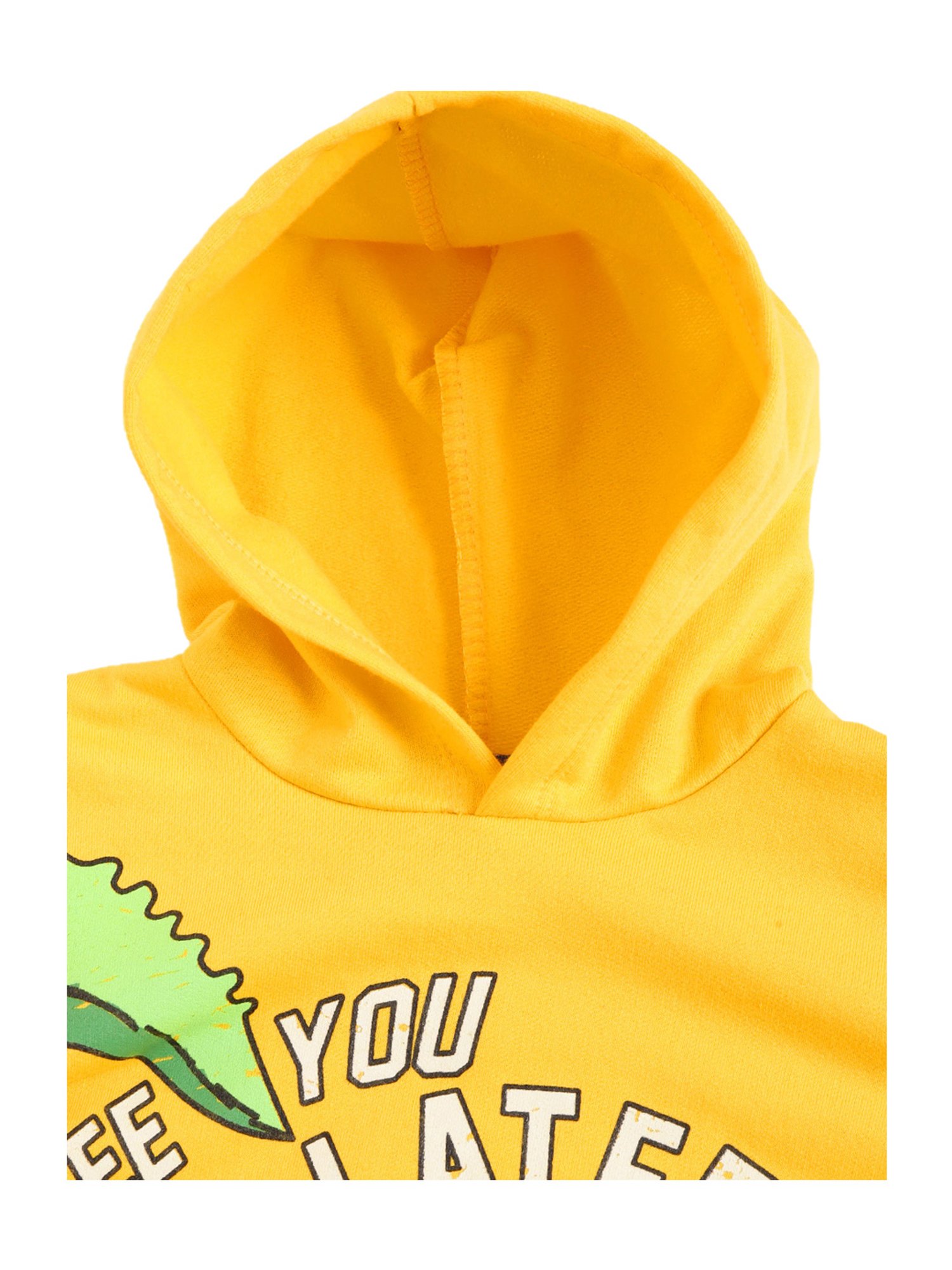 Lazy Shark Kids Yellow Printed  Hoodie