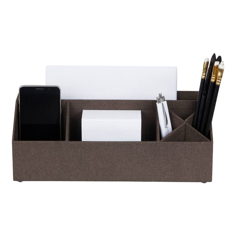 Elisa Canvas Desk Organizer Dark Brown - Bigso Box of Sweden