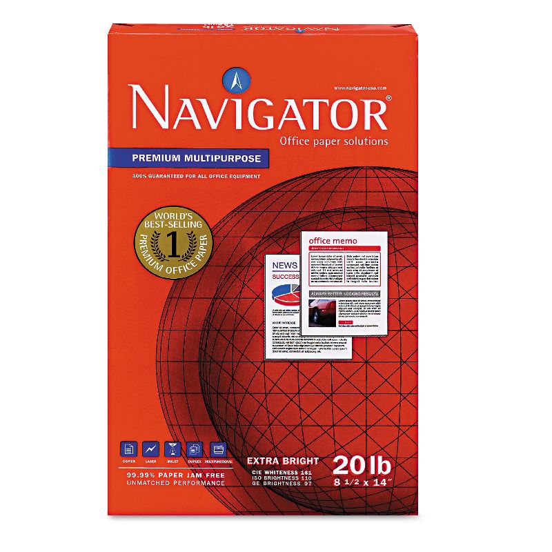 Navigator Premium Multipurpose Paper 97 Brightness 20lb 8-1/2x14 White 5000/Carton NMP1420