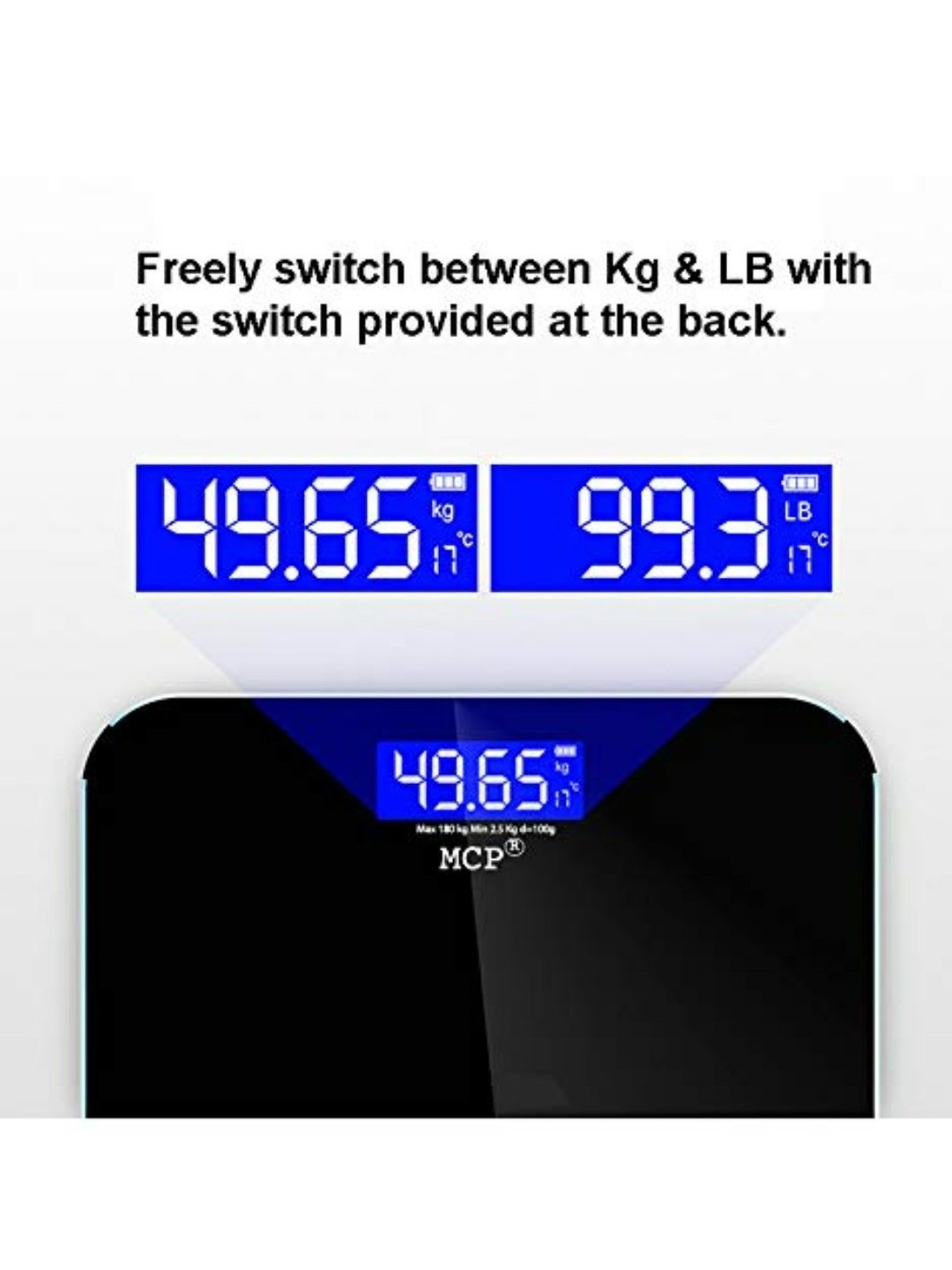 MCP Human Body Digital Weighing Scale (Black)