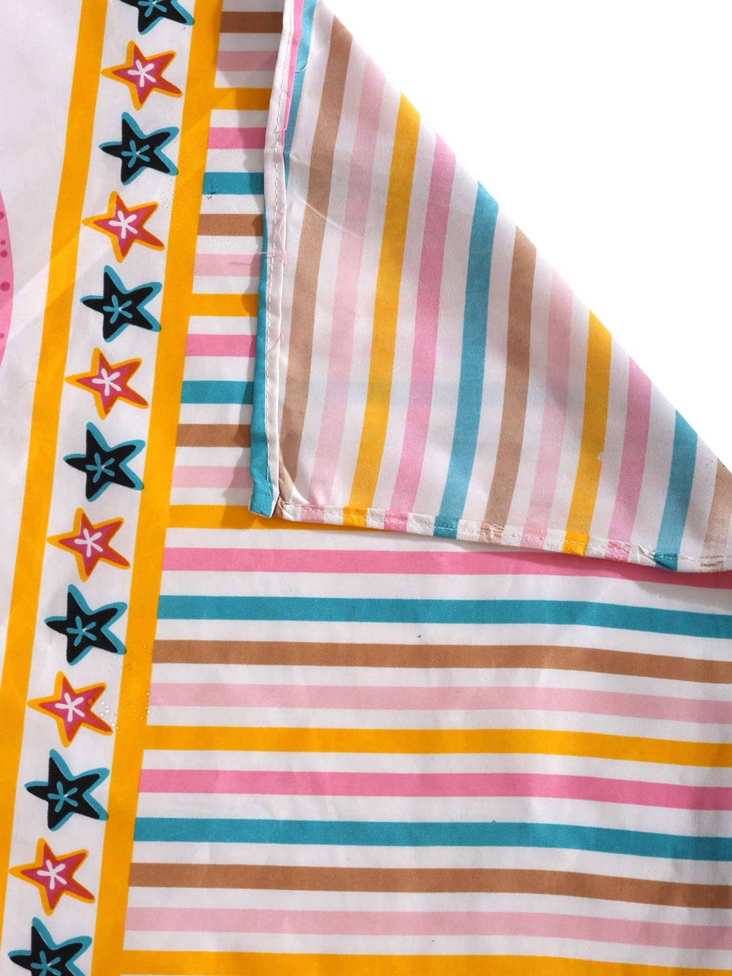 HOSTA HOMES Multicolor Glace Cotton 220 TC Bed Sheet with 2 Pillow Cover