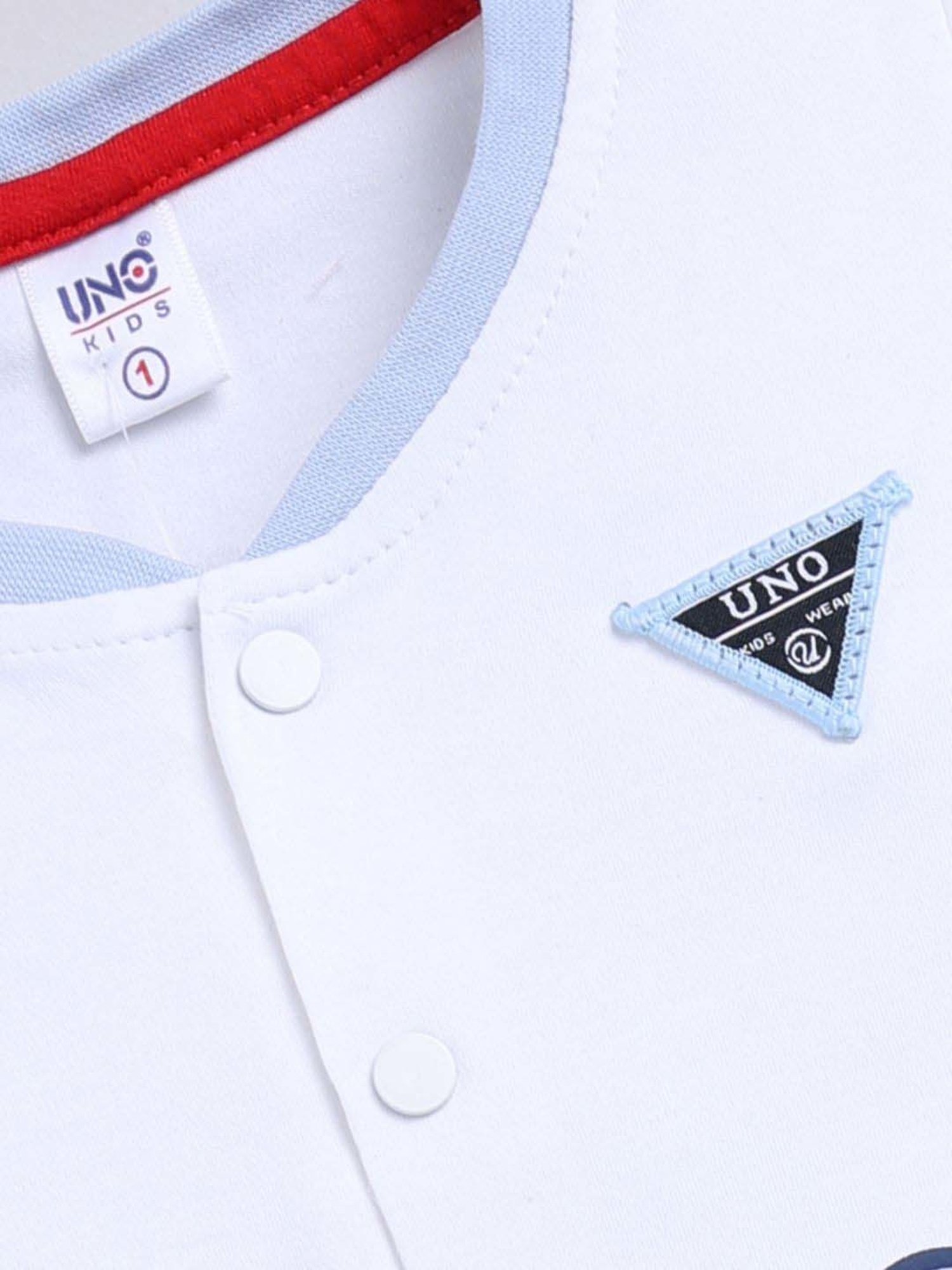 UNO KIDS Boys Blue & White Cotton Printed Top & Short sets