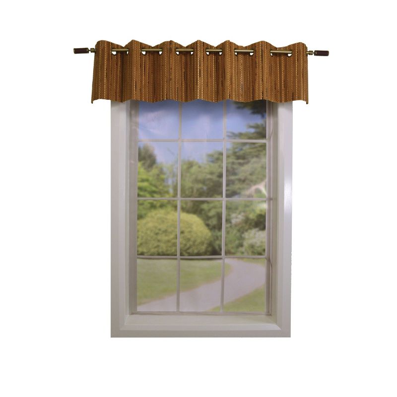 12"x72" Unbanded Bamboo Shade Valence Brown - Versailles Home Fashions