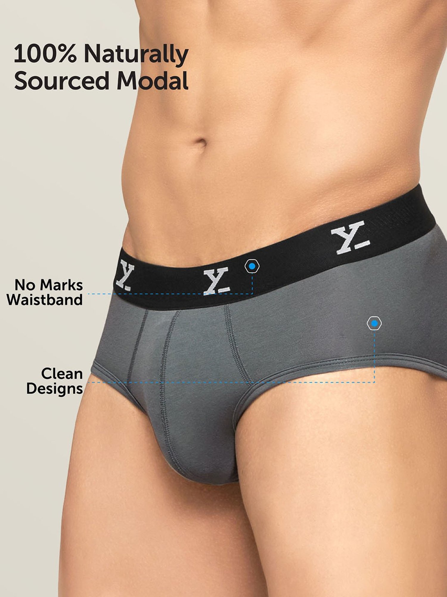 Levi's Grey Cotton Regular Fit Briefs