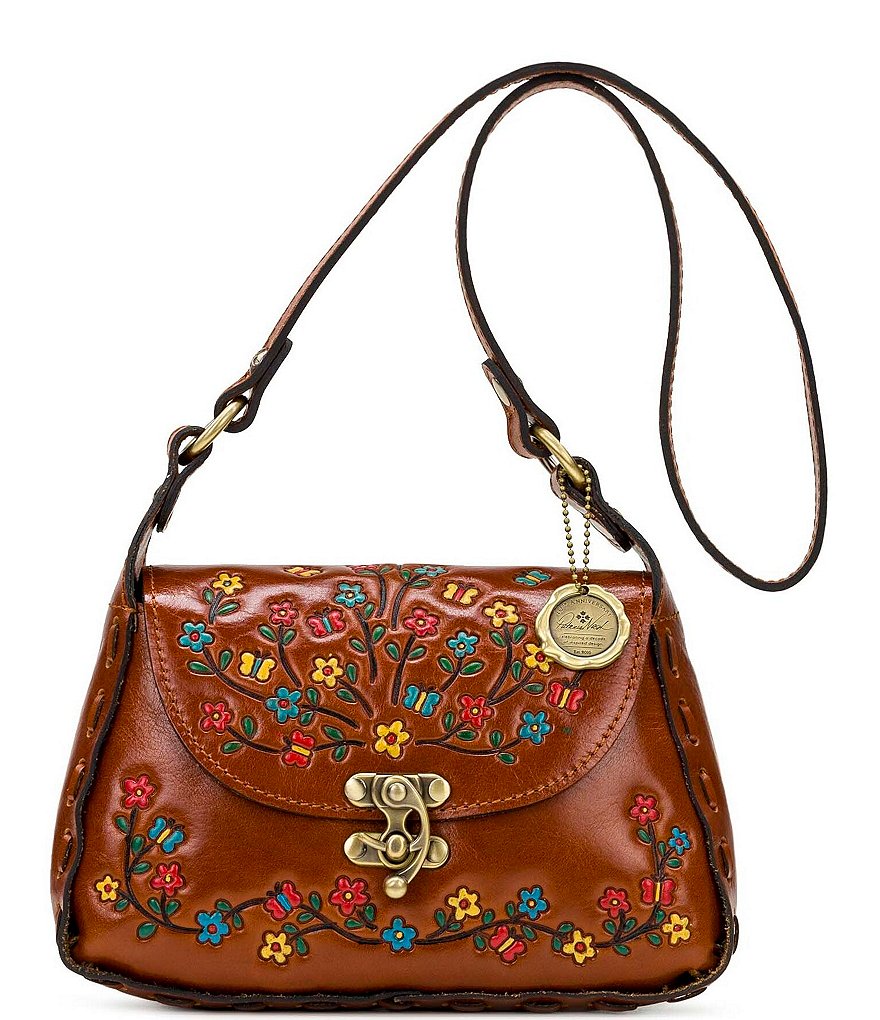 Patricia Nash Hand Painted Floral Collection Micaela Leather Shoulder Bag