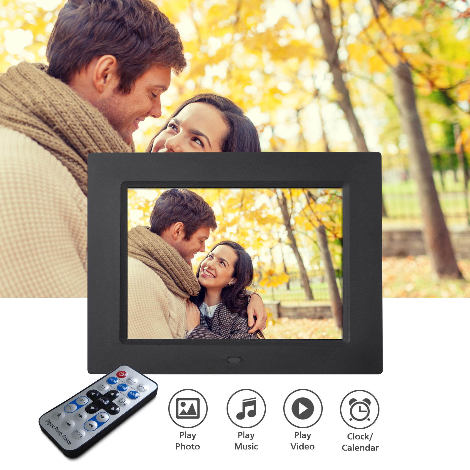 8-Inch Digital Photo Frame, multimedia player, 5 star product (Black)