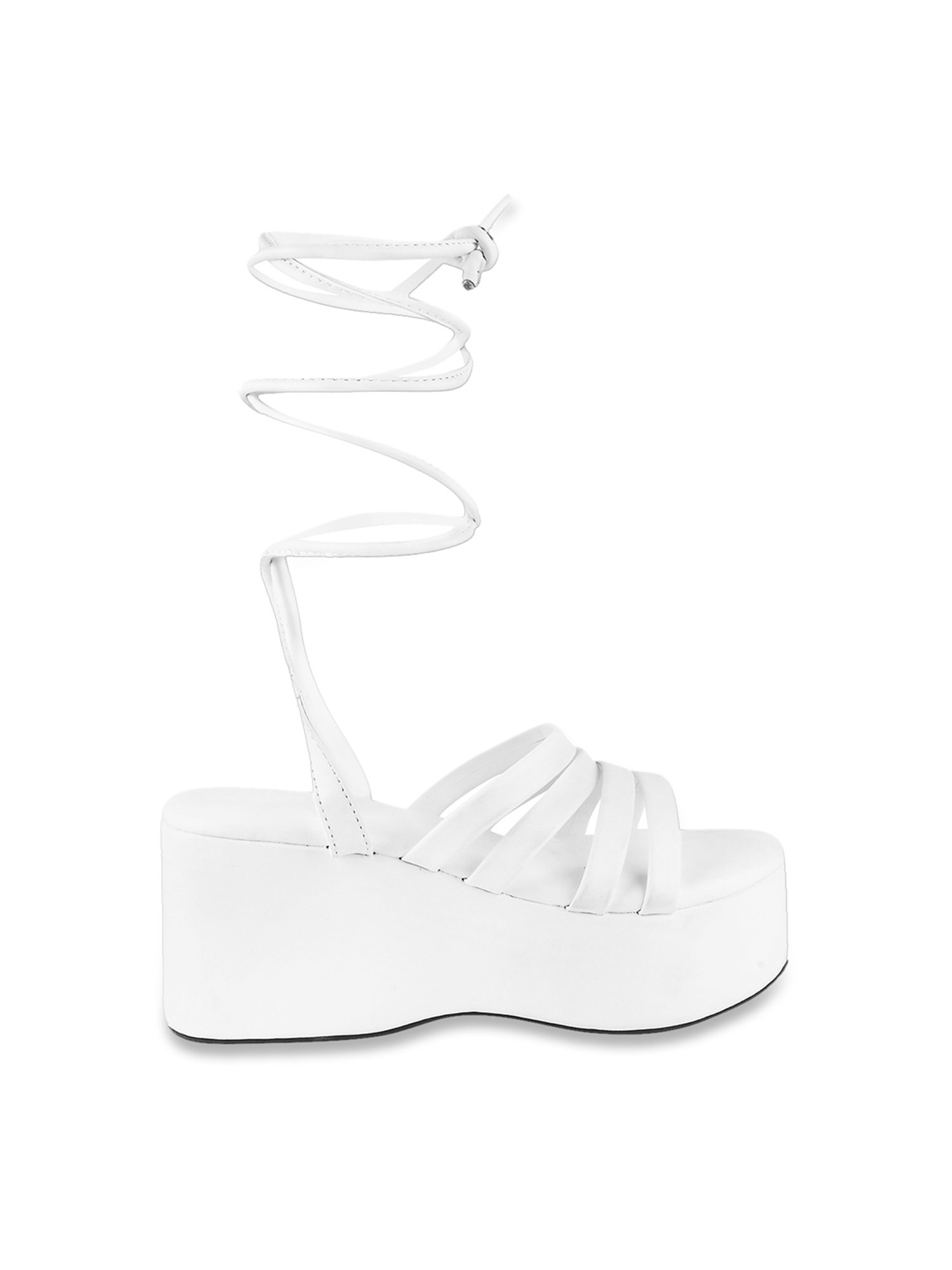 The White Pole Women's White Gladiator Wedges