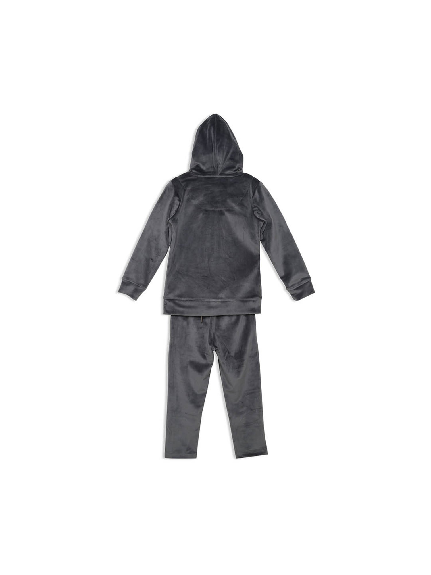 Sweet Dreams Kids Smoke Grey Graphic Print Hoodie with Trackpants
