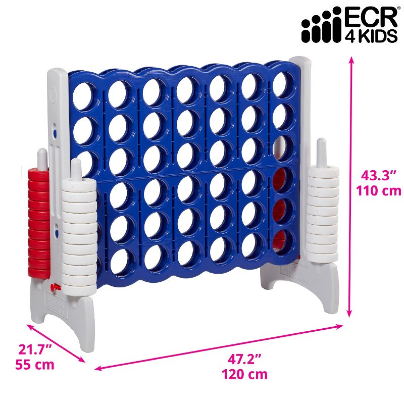 ECR4Kids Jumbo Four-To-Score Giant Game-Indoor/Outdoor 4-In-A-Row Connect - Red, White, and Blue