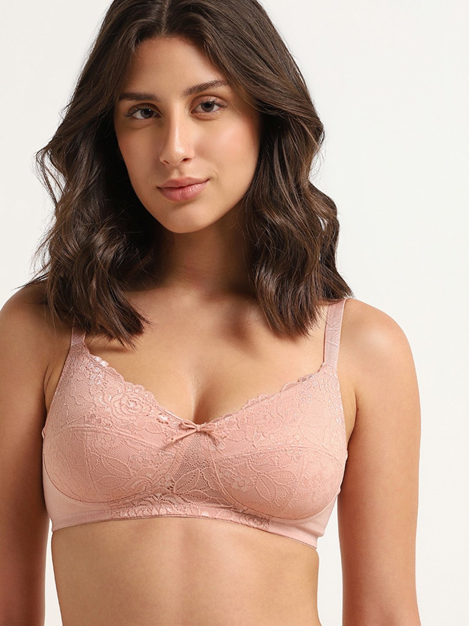 Wunderlove by Westside Peach Lace Balconette Bra
