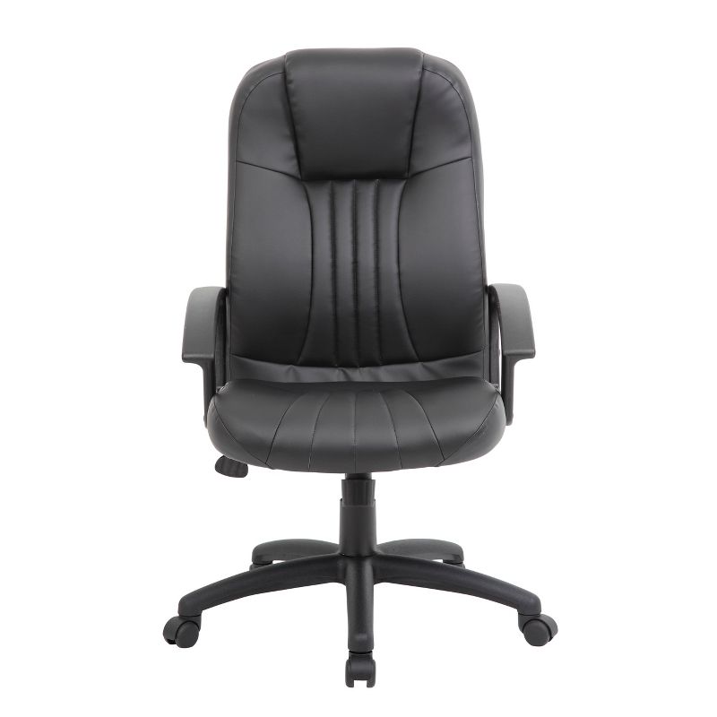 High Back Leather Plus Chair Black - Boss Office Products