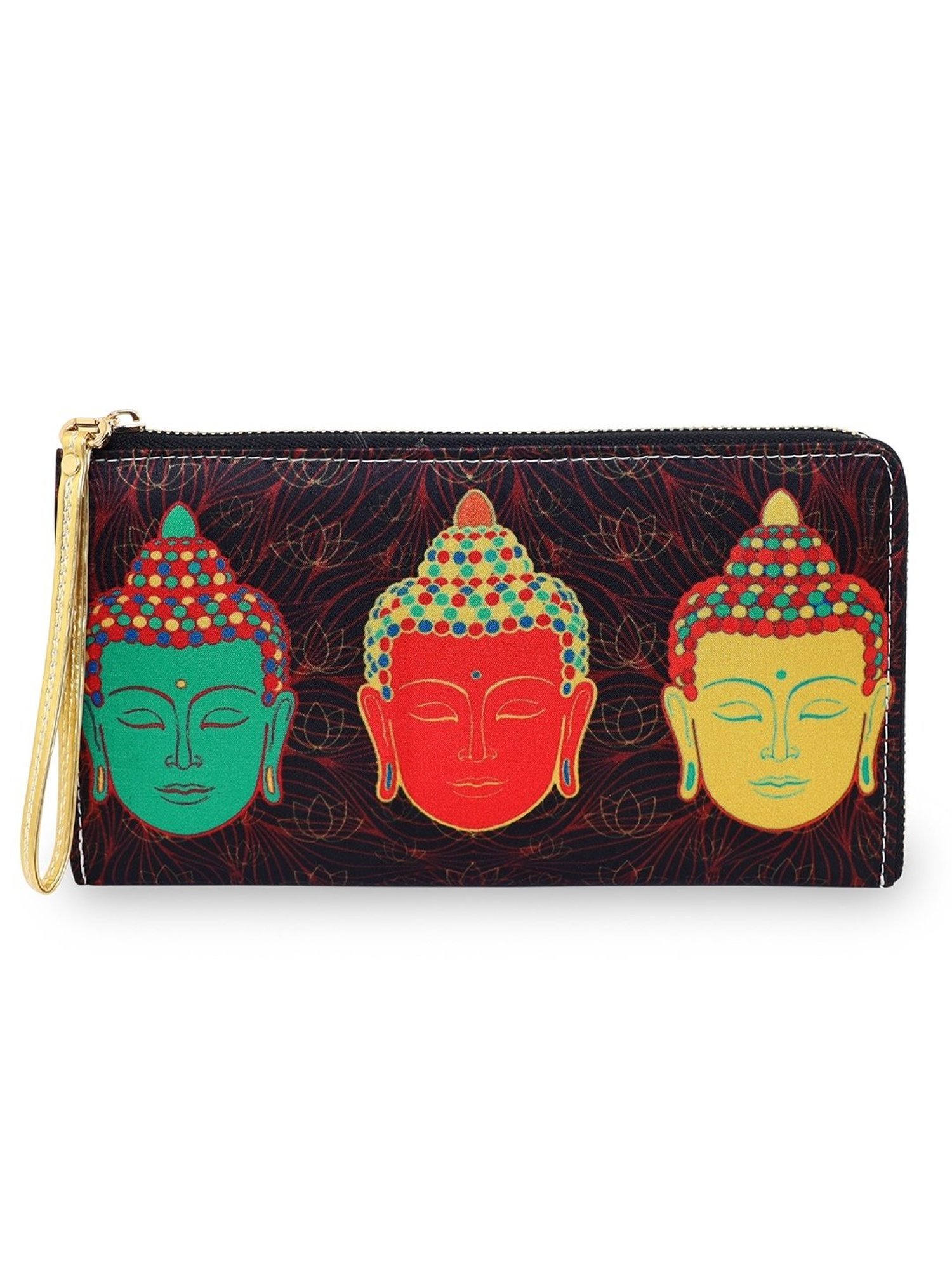 Sabhyata Buddha Multicolor Printed Small Wristlet