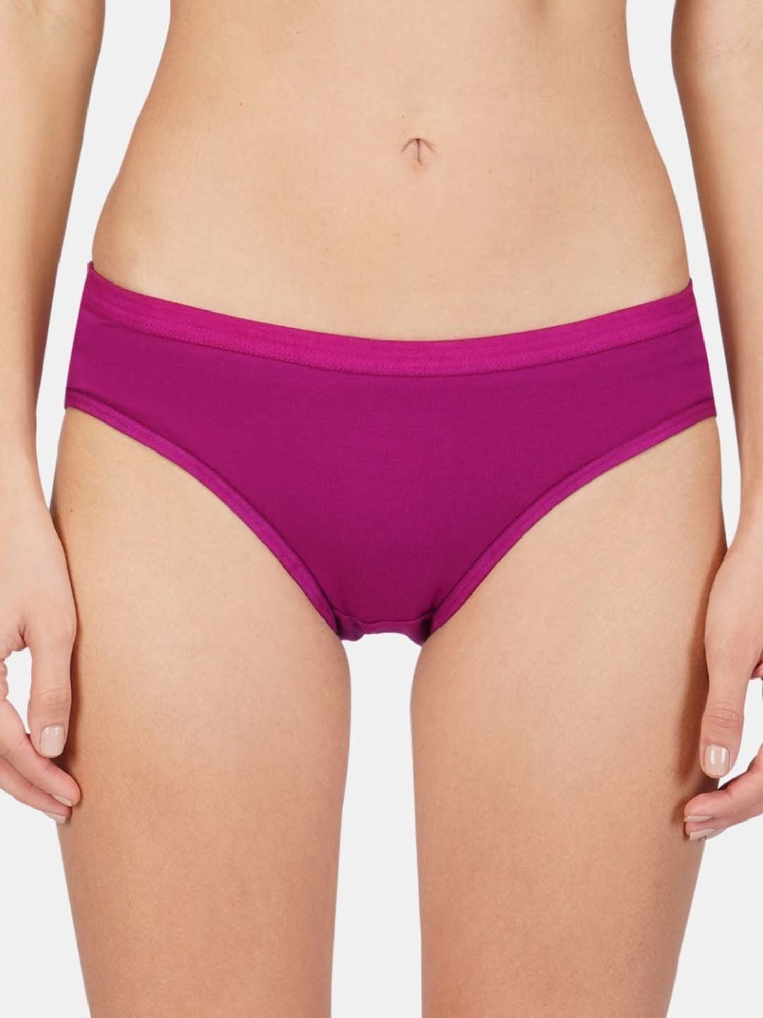 Bleeding Heart Purple & Wine Plain Panties - Pack Of 2