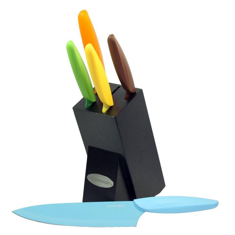 Oceanstar 6-Piece Non-Stick Coating knife set with Block
