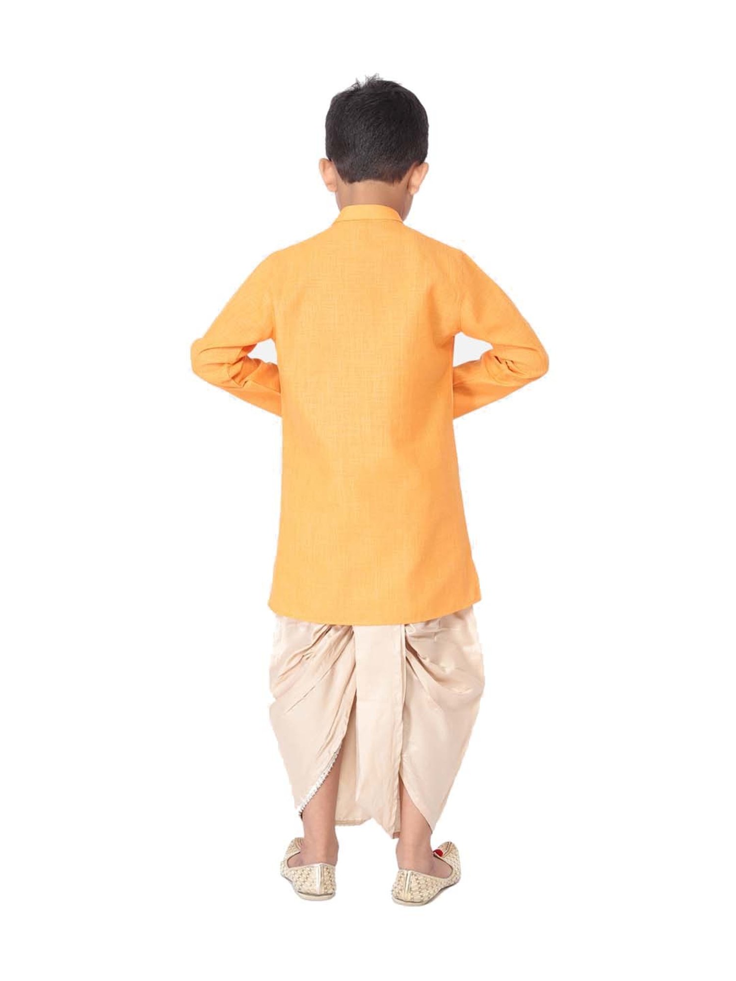 TABARD Kids Yellow & Beige Cotton Regular Fit Kurta Set