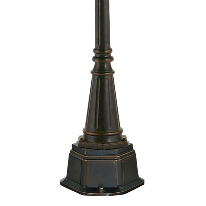 John Timberland Outdoor Post Light Veranda Bronze 102" 4-Light Street Lantern Champagne Hammered Glass for Exterior Garden Yard