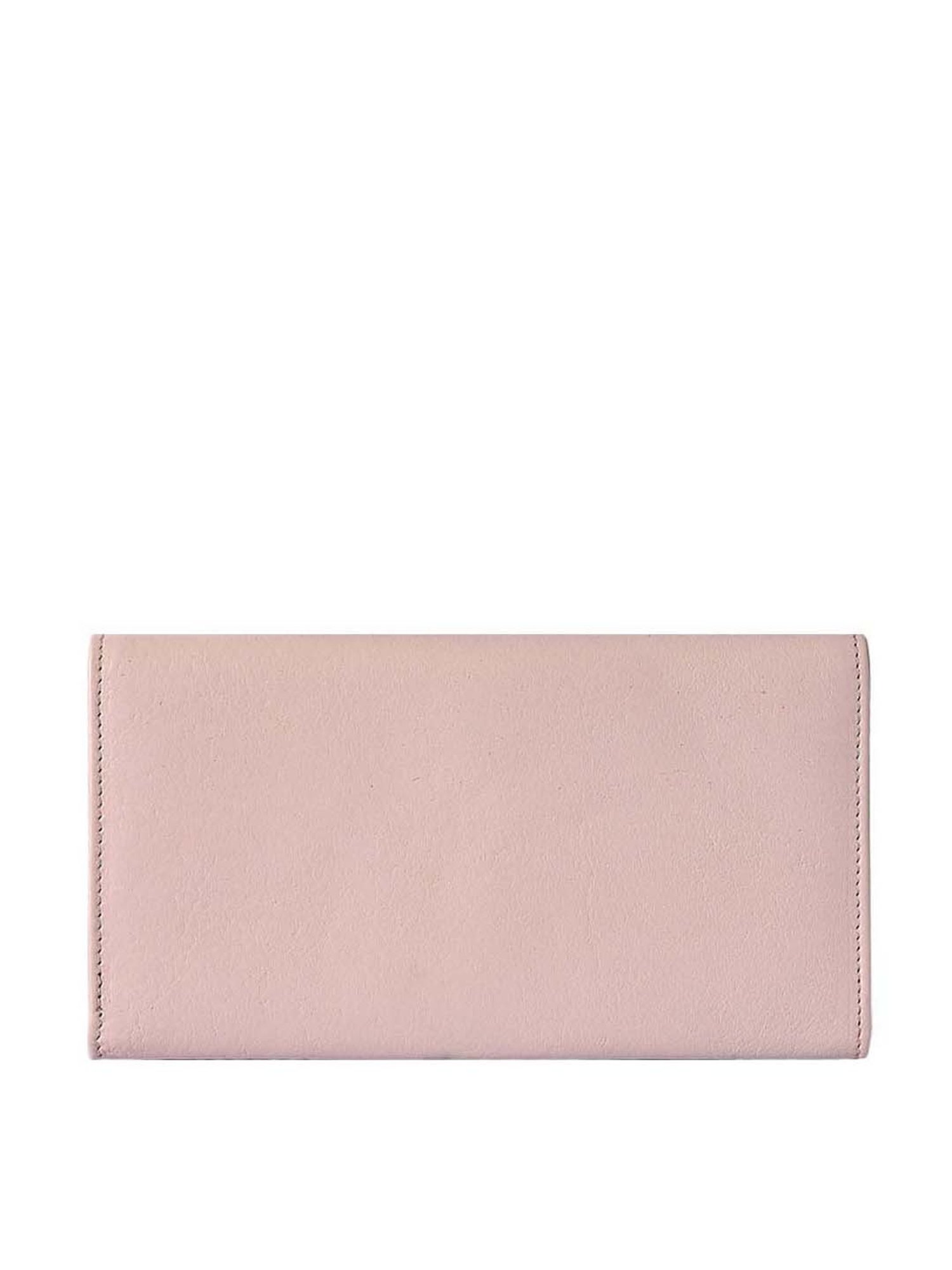Eske Petra Pink Solid Tri-Fold Wallet for Women