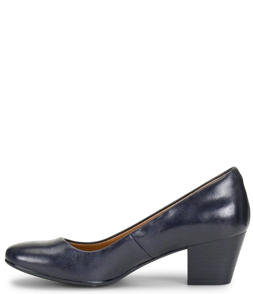 Sofft Lindon Leather Block Heel Pumps