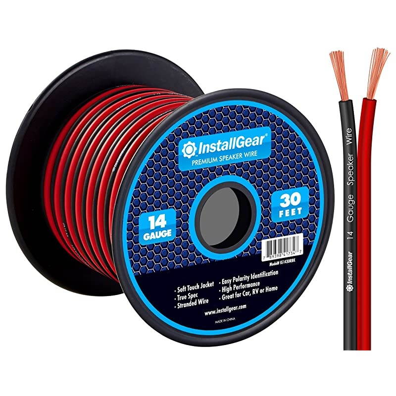 14 Gauge AWG 30ft Speaker Wire Cable RedBlack