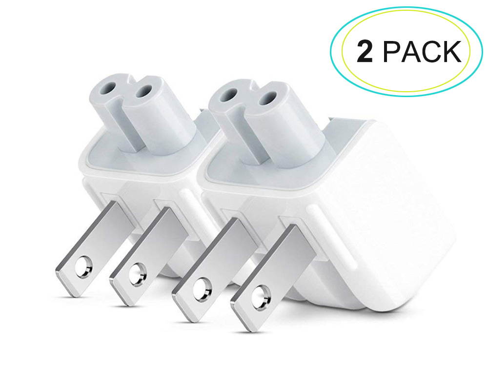 2-Pack Generic Apple MAC AC Power Adapter US Wall Plug Duck Head for iBook/iPhone/iPod, for Macbook 11 inch 13 inch 45W 60W, Macbook Pro 15-inch /17-inch 85W Power Adapter Charger (White)