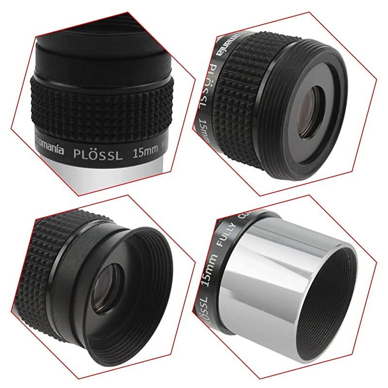 125quot 15mm Plossl Telescope Eyepiece 4Element Plossl Design Threaded for Standard 125inch Astronomy Filters