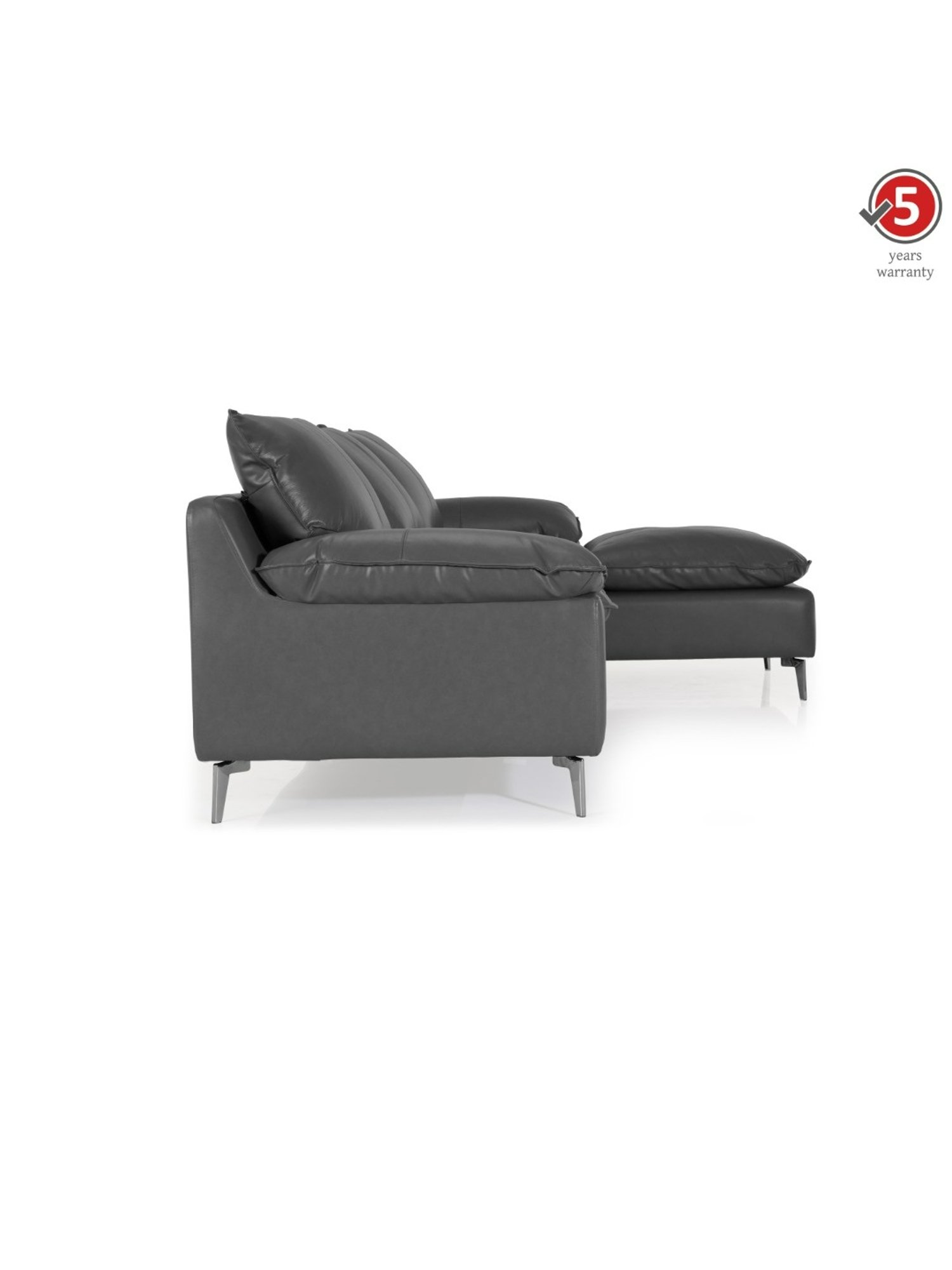 Durian Berry Black Premium Leatherette 2 Seater Sofa
