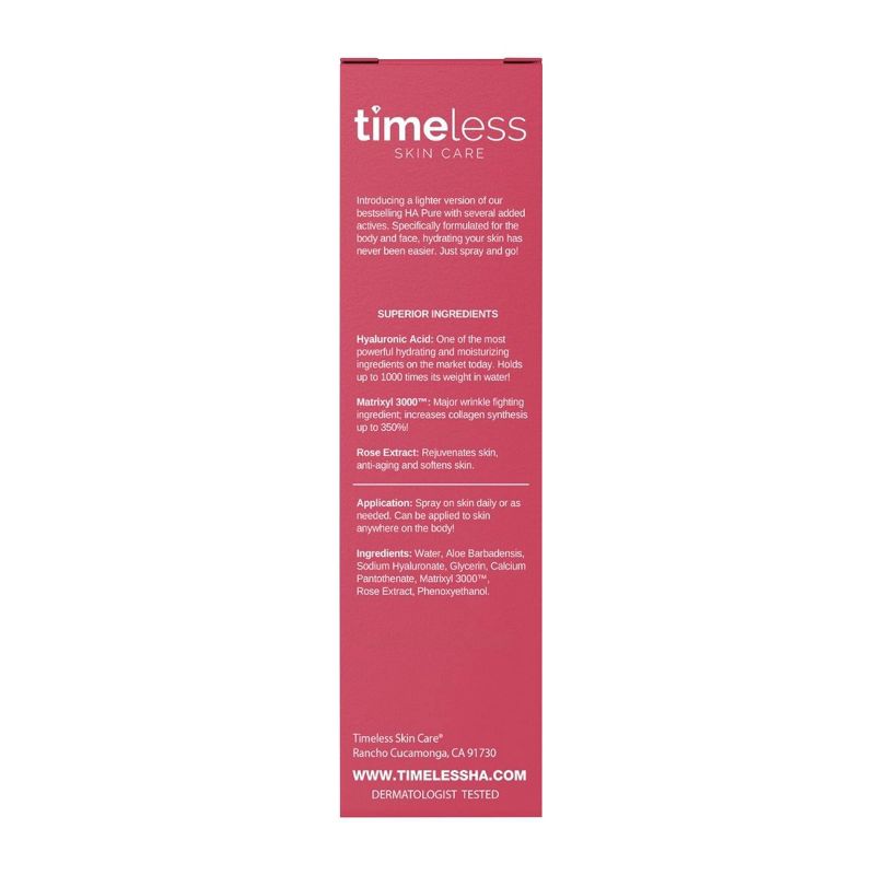 Timeless Skin Care HA Rose Extract Spray with Matrixyl 3000 - 4 fl oz