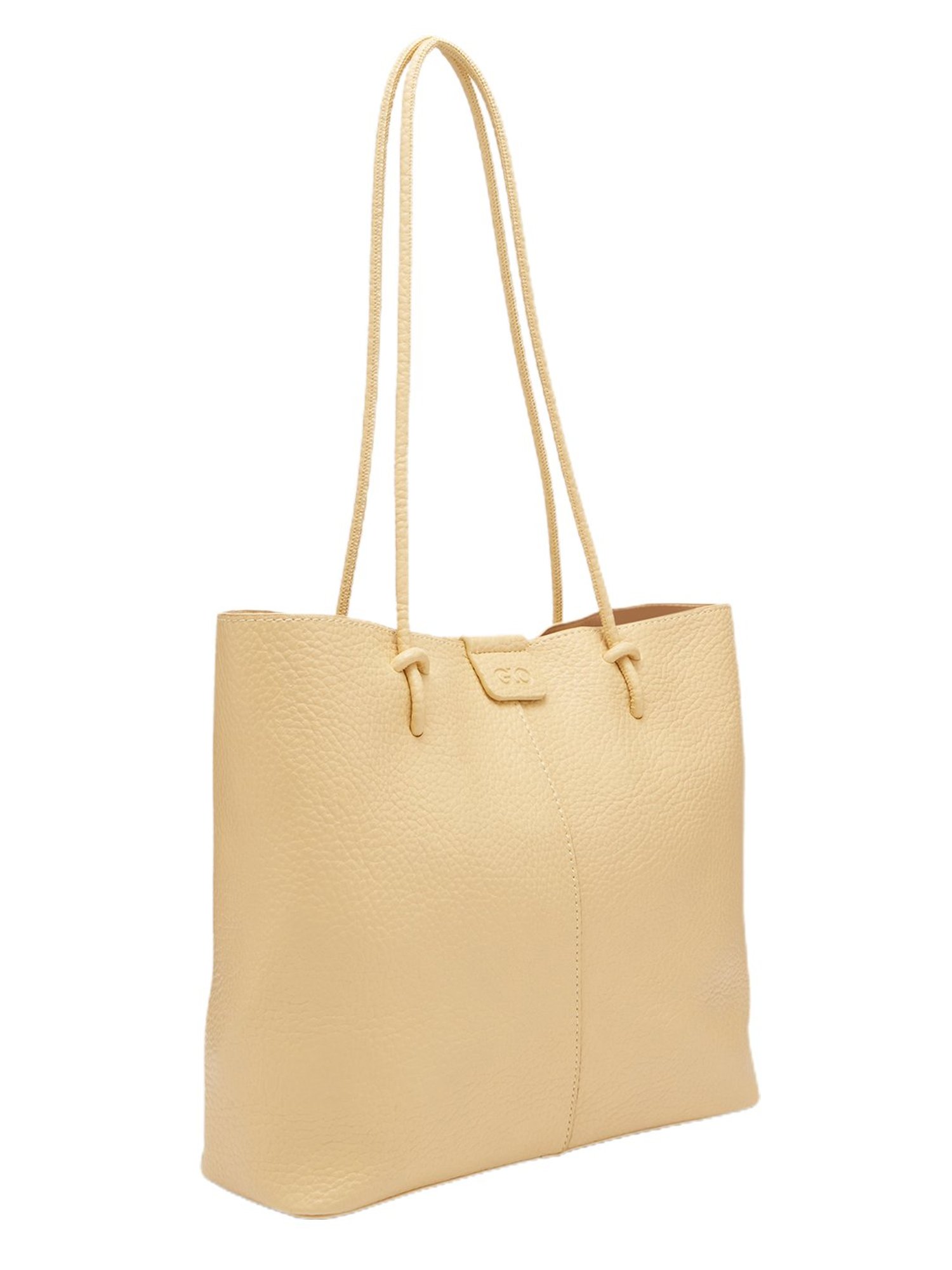 Globus Women Mustard Textured Vegan Leather Tote Bag