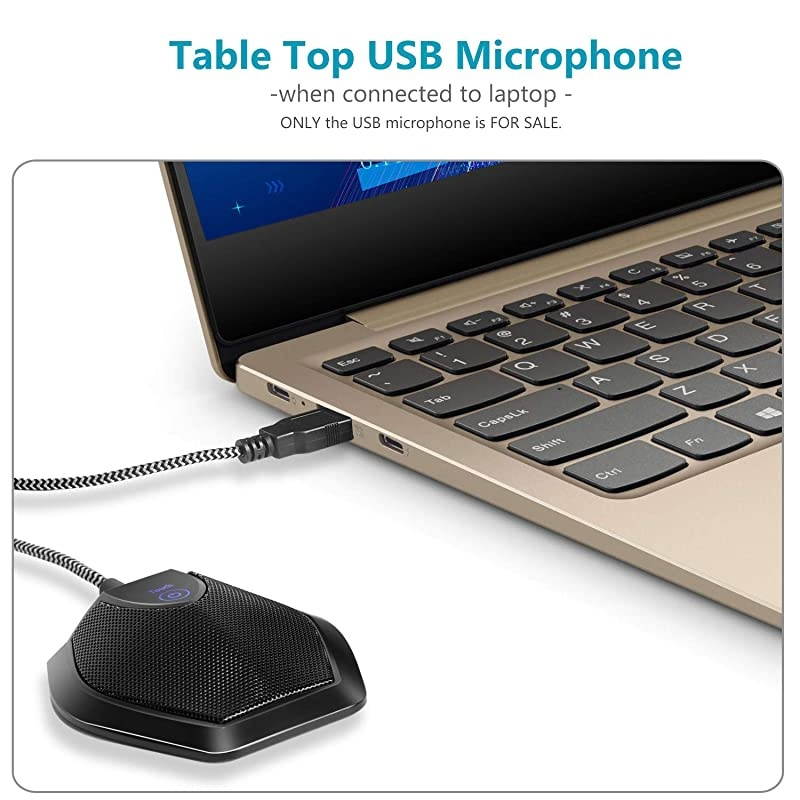 192KHZ24Bit USB Omnidirectional Condenser Microphone for Video Conference Recording Skype Online Class Court Reporter Plug Play Mac OS X Windows PC Compute