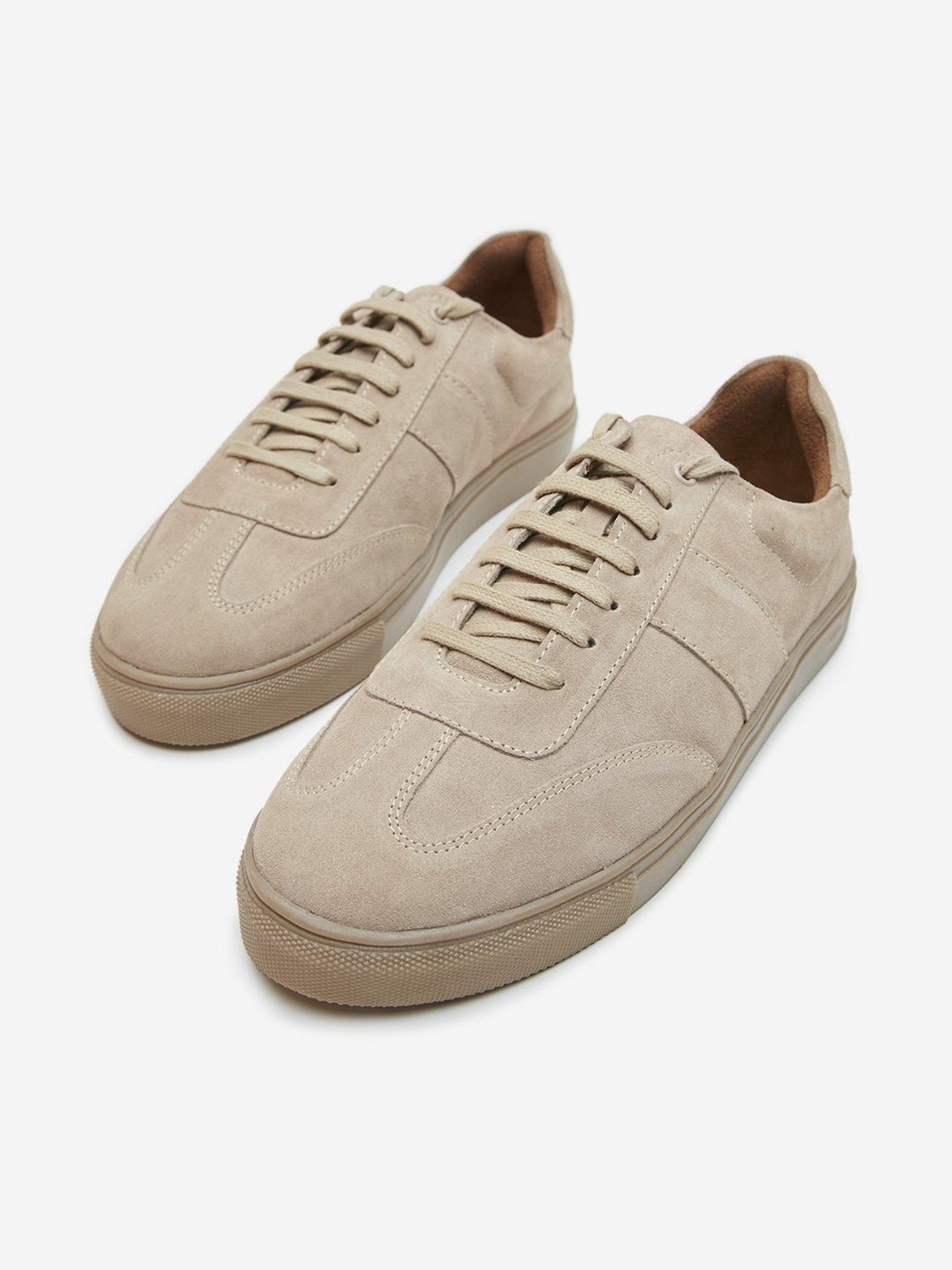 SOLEPLAY by Westside Beige Faux Suede Lace-Up Sneakers