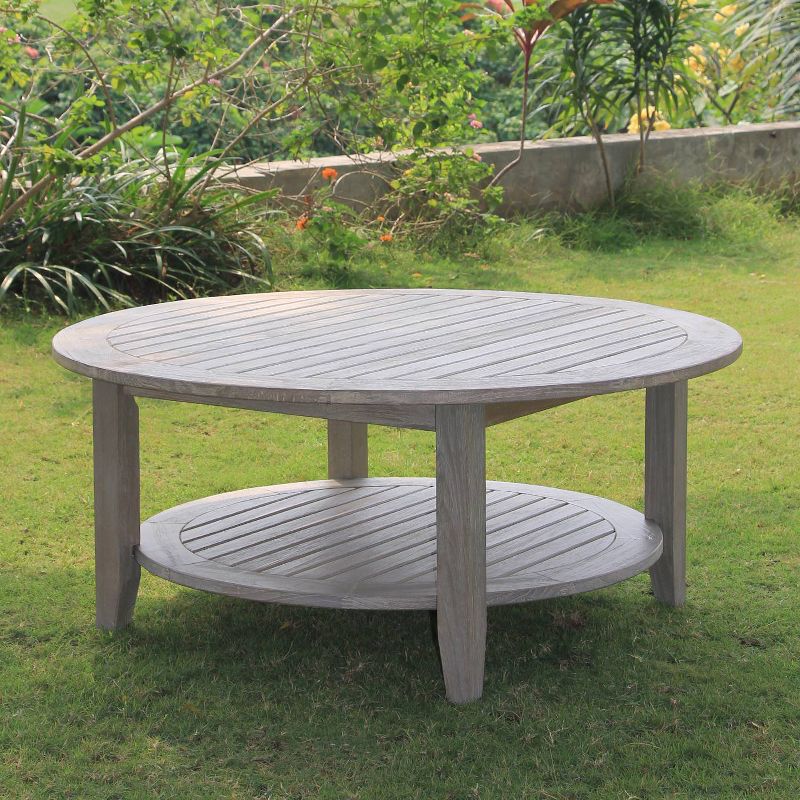 Teak Zuma Patio Coffee Table Gray - Cambridge Casual
