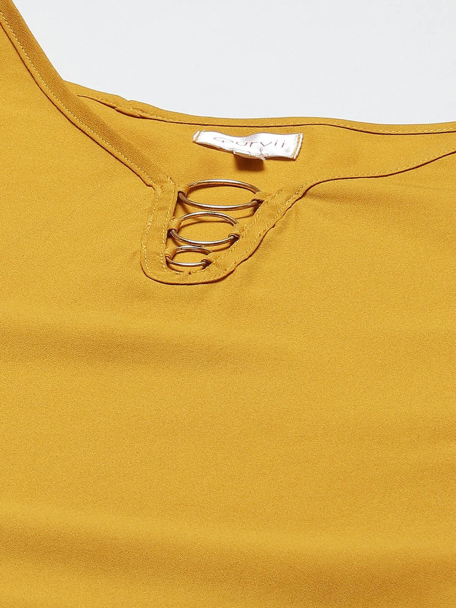 Qurvii Mustard Loose Fit Top