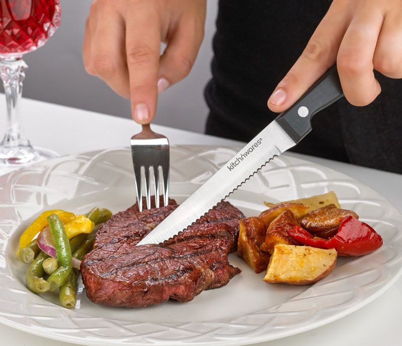 Knife Set With Wooden Block - 15 Piece Set Includes Chef Knife, Bread Knife, Carving Knife, Utility Knife, Paring Knife, Steak Knife, Boning Knife, Scissors And Knife Sharpener. - By Kitch N&rsquo; Wares