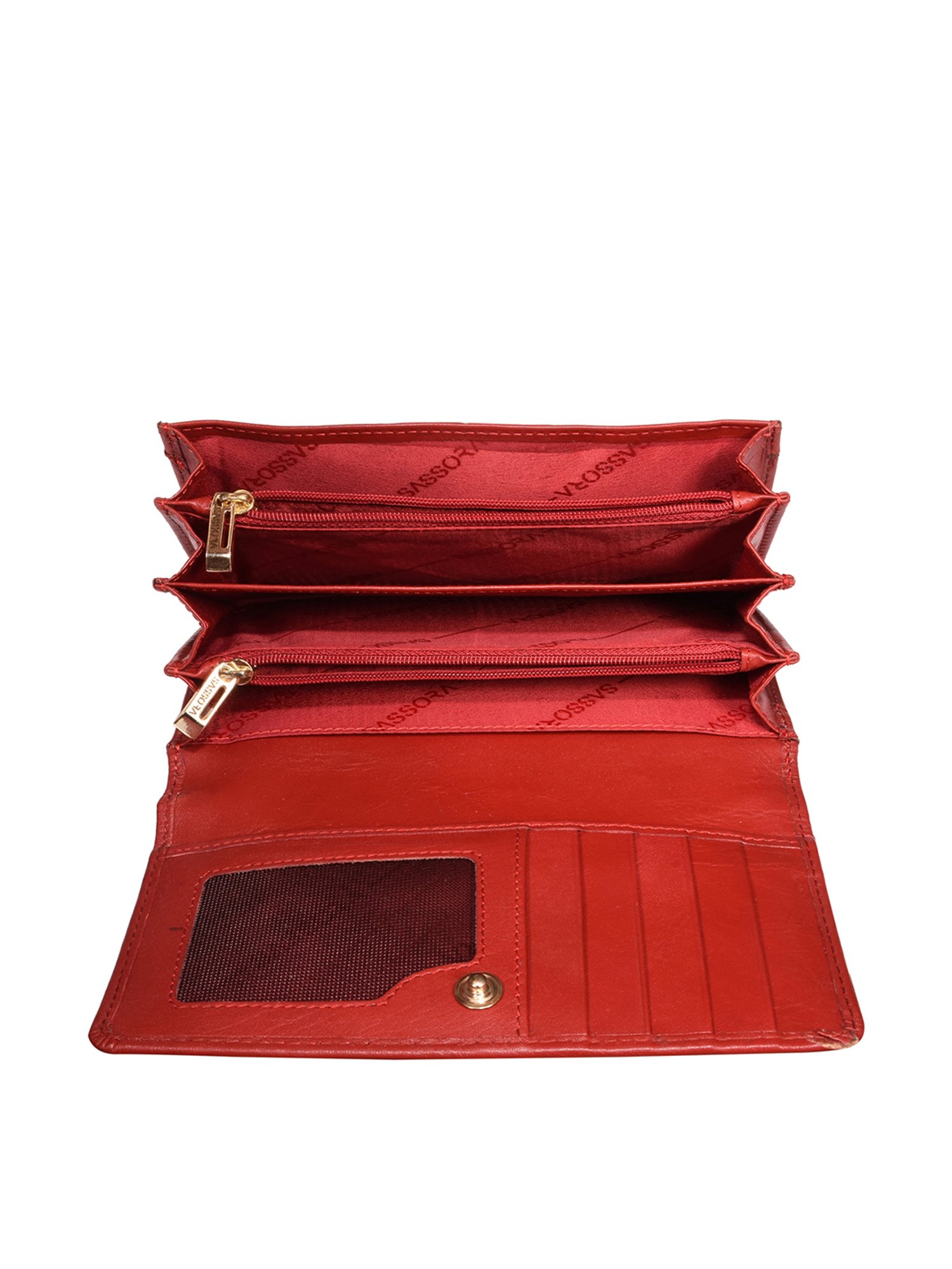 SASSORA Red Solid Rfid Wallet for Women