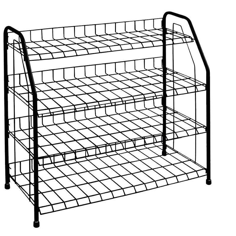 Sunbeam 4 Tier Wire Enamel Coated Steel Shoe Rack, Black