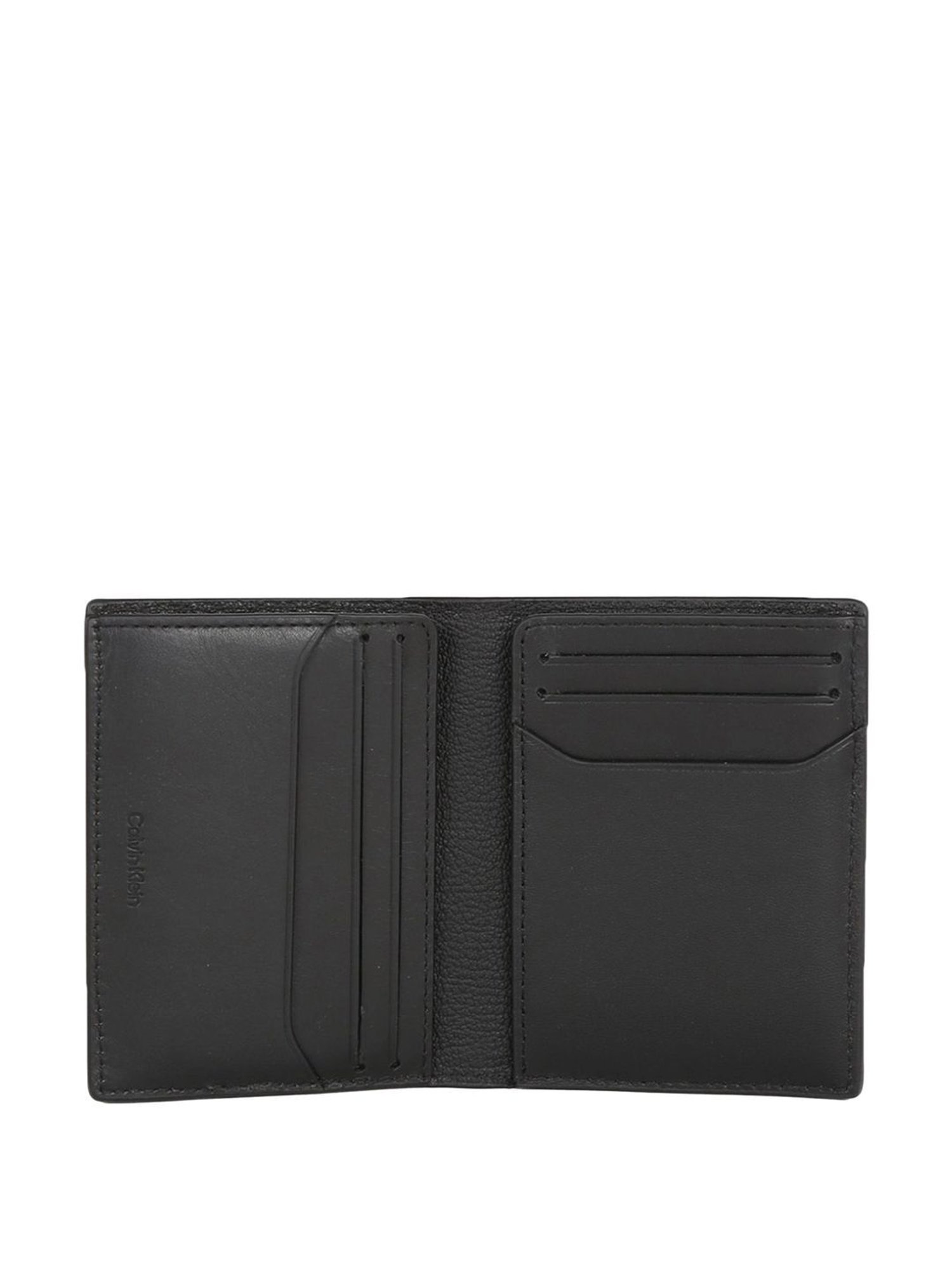 CALVIN KLEIN Black Pebble Textured Bi Fold Wallet