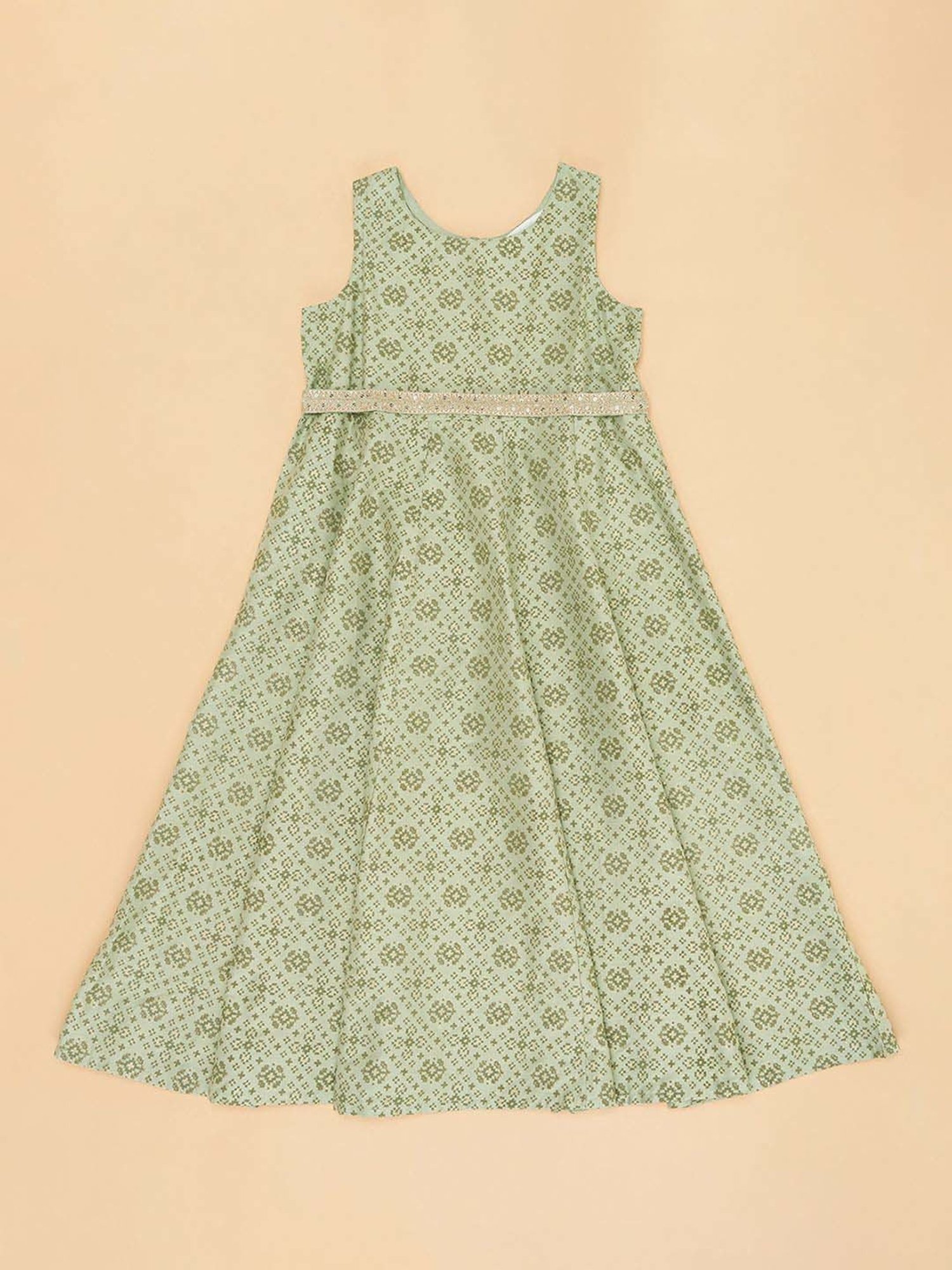 Akkriti by Pantaloons Kids Pastel Green Printed Dress